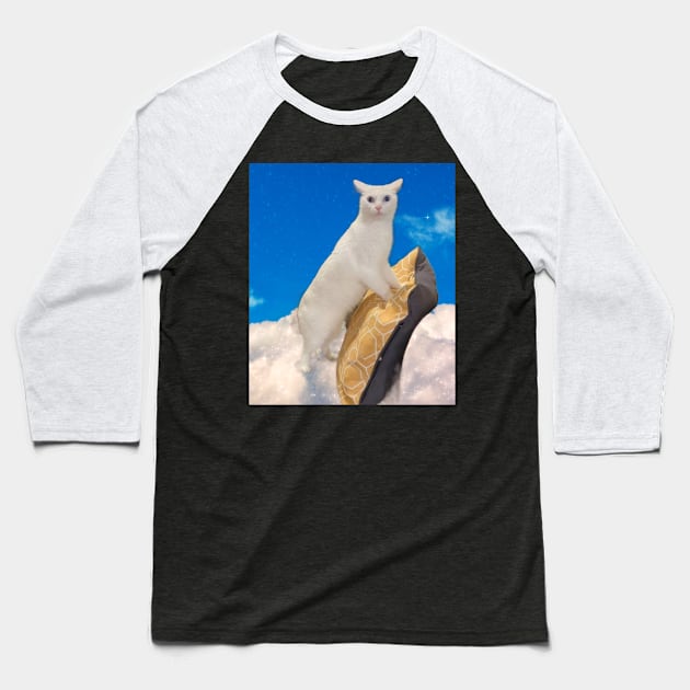 Falkor Cat Baseball T-Shirt by Ghostkitty999